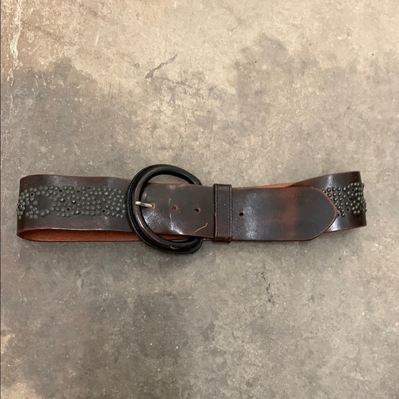 Marlboro classics leather studded belt - Picture 1 of 8